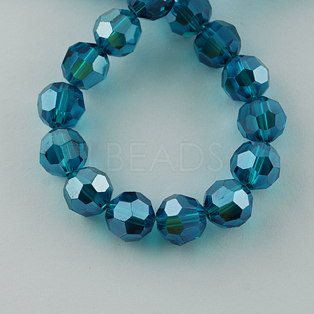 Faceted(32 Facets) Electroplate Glass Bead Strands X-EGLA-R015-6mm-21-1