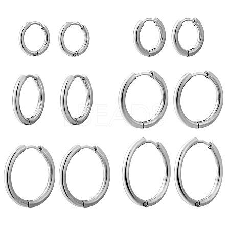 6 Pairs 6 Style Small Huggie Hoop Earrings for Girl Women EJEW-SZ0001-51-1