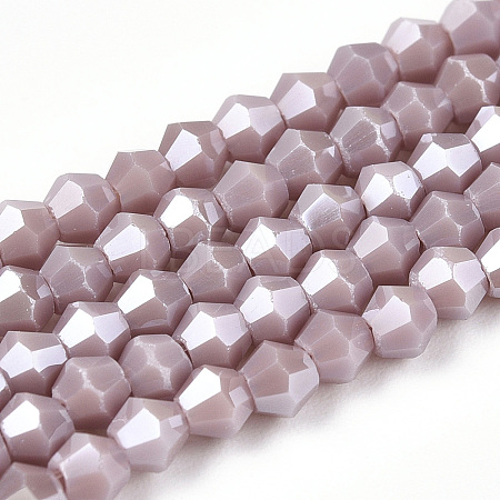 Opaque Solid Color Electroplate Glass Beads Strands EGLA-A039-P2mm-A13-1