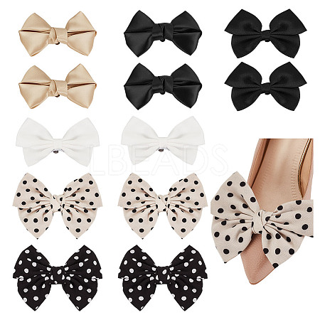 6 Styles Polyester Bowknot Shoe Decorations AJEW-GA0007-58-1