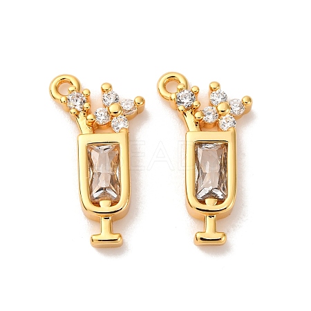 Brass Micro Pave Cubic Zirconia Pendants KK-K382-28G-03-1