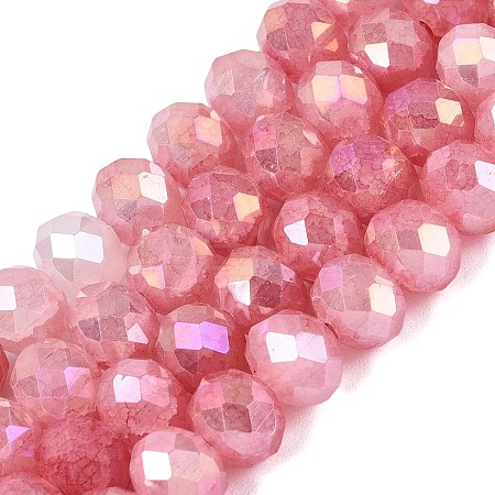 Dyed Crackle Imitation Jade Glass Beads Strands EGLA-Q131-02C-06-1