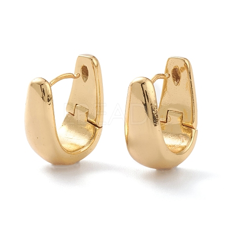 Brass Huggie Hoop Earrings EJEW-A056-37G-1