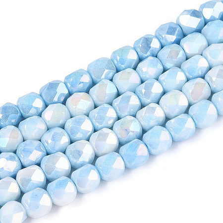 Anti-Tarnish Electroplate Glass Beads Strands GLAA-N057-6mm-01-1