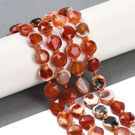 Natural Red Agatae Beads Strands G-C116-A50-01-1
