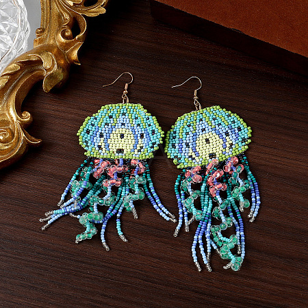 Bohemian Style Glass Seed Beads Dangle Earrings FS-WG15E1C-02-1