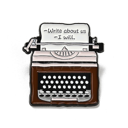 Typewriter with Letter Enamel Pins JEWB-R050-01EB-02-1