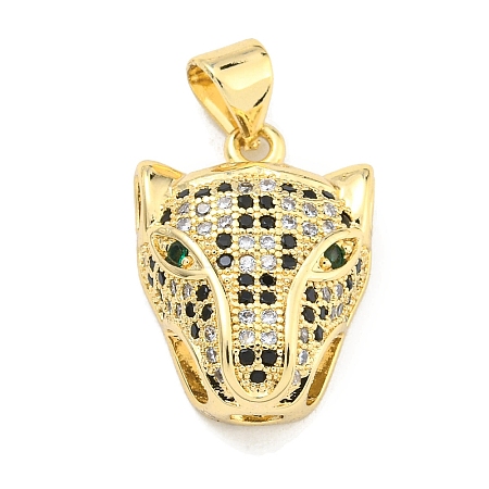 Brass Micro Pave Cubic Zirconia Pendants KK-K354-13H-G-1