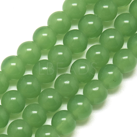 Imitation Jade Glass Beads Strands GR10mm67Y-1