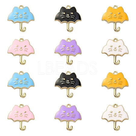 30Pcs 6 Colors Alloy Enamel Pendants ENAM-CJ0002-65-1