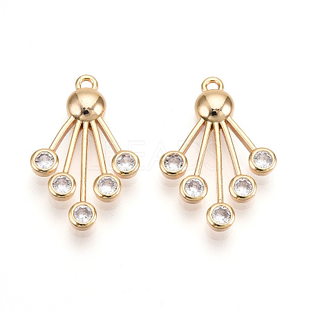 Brass Micro Pave Cubic Zirconia Pendants KK-N262-107B-G-1
