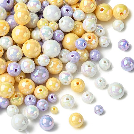 250G UV Plating Rainbow Iridescent Opaque Acrylic Beads PACR-CJ0001-39-1