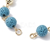 Dyed Natural Lava Rock Round Beaded Chain Bracelet Making AJEW-JB01206-3