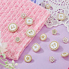 15Pcs 5 Styles 1-Hole Alloy Enamel Shank Buttons BUTT-TA0001-47A-8
