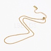 Brass Rolo Chain Necklaces NJEW-H206-09G-2