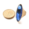 Resin Horse Eye Finger Rings RJEW-R006-01G-05-5