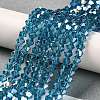 Transparent Electroplate Glass Beads Strands EGLA-A039-T4mm-B01-4