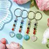 Natural & Synthetic Mixed Gemstone Keychains KEYC-JKC00760-5