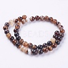Round Dyed Natural Striped Agate/Banded Agate Beads Strands X-G-G582-8mm-04-2