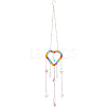 1Pc Colorful Glass Beaded Woven Net Suncatchers AJEW-CY0001-95A-1