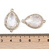 Natural Quartz Crystal Faceted Teardrop Links G-B126-03G-10-3