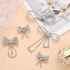 12Pcs 4 Style Crystal Rhinestone Bowknot Lapel Pins JEWB-CA0001-19-3