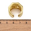 Brass Micro Pave Clear Cubic Zirconia Open Cuff Rings for Women RJEW-G341-05G-01-5