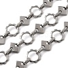 304 Stainless Steel Flower with Rhombus Link Chains CHS-Z007-14P-1