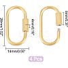 4Pcs 4 Style 304 Stainless Steel Screw Carabiner Lock Charms STAS-UN0029-89-3