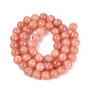Natural Dyed Yellow Jade Gemstone Bead Strands X-G-R271-8mm-Y31-3