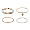 4Pcs 4 Style Natural & Synthetic Mixed Gemstone Stretch Bracelets Set BJEW-JB09003-1