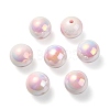 UV Plating Rainbow Iridescent Acrylic Beads OACR-F004-09B-2