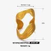 Wave Shape 304 Stainless Steel Cuff Rings for Women FS-WG77DEA-01-2