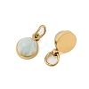 Ion Plating(IP) Natural Amazonite Half Round Charms with Jump Ring STAS-A097-05G-13-2