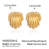 304 Stainless Steel Stripe Stud Earrings MQ5598-1-3
