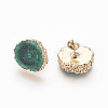 Natural Dyed Quartz Stud Earrings EJEW-P166-B07-2