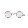 201 Stainless Steel Cabochon Connector Settings X-STAS-F191-15S-D-3