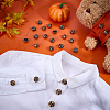 24Pcs 1-Hole Alloy Shank Buttons BUTT-PH0001-81AG-4