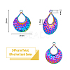 24Pcs 3 Colors 201 Stainless Steel Pendants Ion Plating(IP) STAS-DC0013-49-2