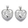 Brass Micro Pave Clear Cubic Zirconia Pendants ZIRC-N039-040B-NF-1