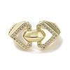 Brass Micro Pave Cubic Zirconia Open Cuff Ring RJEW-K256-56G-2