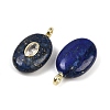 Natural Lapis Lazuli & Cubic Zirconia Pendants G-Z076-01G-11-2