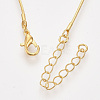 Brass Snake Chain Necklaces X-MAK-T006-10A-G-2