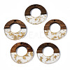 Transparent Resin & Walnut Wood Pendants RESI-S389-036A-B05-1