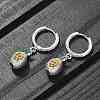 Brass Cubic Zirconia Hoop Earrings EJEW-Q015-02P-6