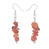 Natural Red Agate Chips Beaded Jewelry Set X-SJEW-JS01232-04-6