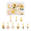 9Pcs 9 Style Alloy Enamel Pendant Decoration HJEW-CD0001-01-1