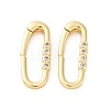 Brass Micro Pave Clear Cubic Zirconia Spring Gate Rings KK-S510-04G-1