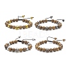 4Pcs 4 Color Natural Wood & Alloy Skull & Synthetic Hematite Braided Bead Bracelets Set BJEW-JB09214-1