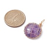 Natural Amethyst Copper Wire Wrapped Pendants PALLOY-JF02436-02-2